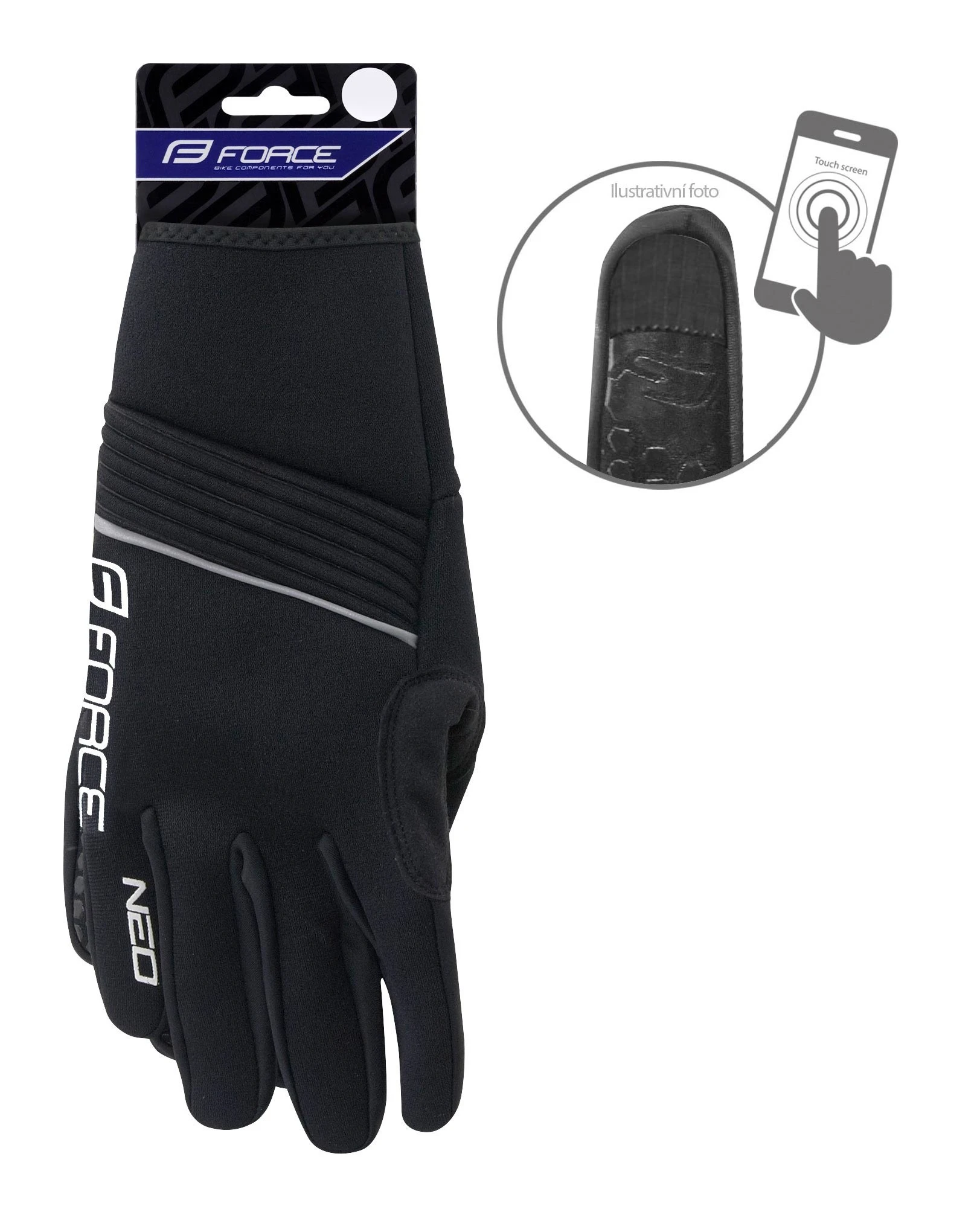 2. Manusi neopren iarna Force Neo negre XL Negru, XL