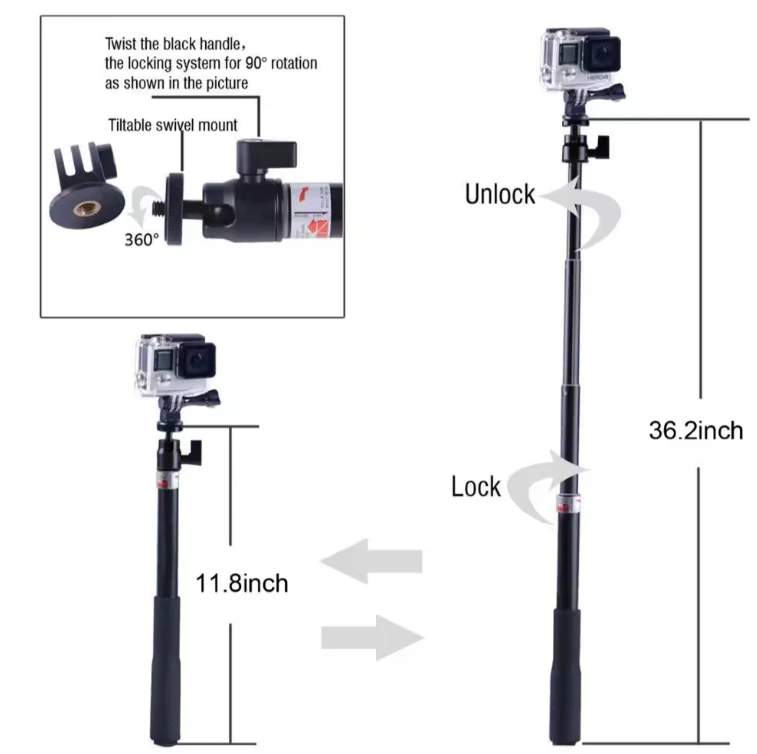 13. Selfie Stick pt Camera video sport Gopro DJI insta360 Sjcam Telefon