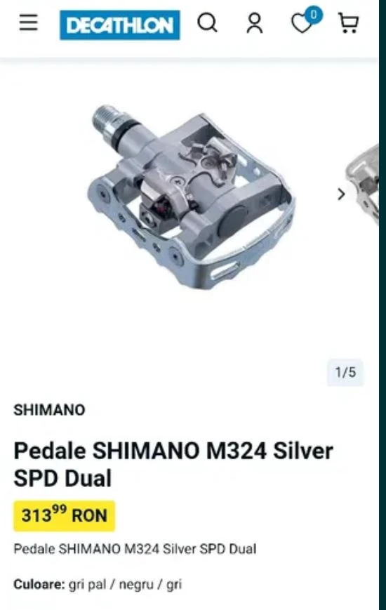 3. Pedale dual spd-platforma Shimano M324 foarte rezistente
