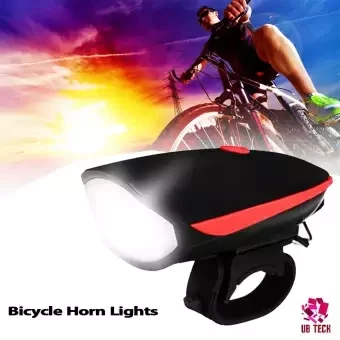 1. Far Lanterna Sonerie Claxon ghidon bicicleta lumini LED incarcare USB