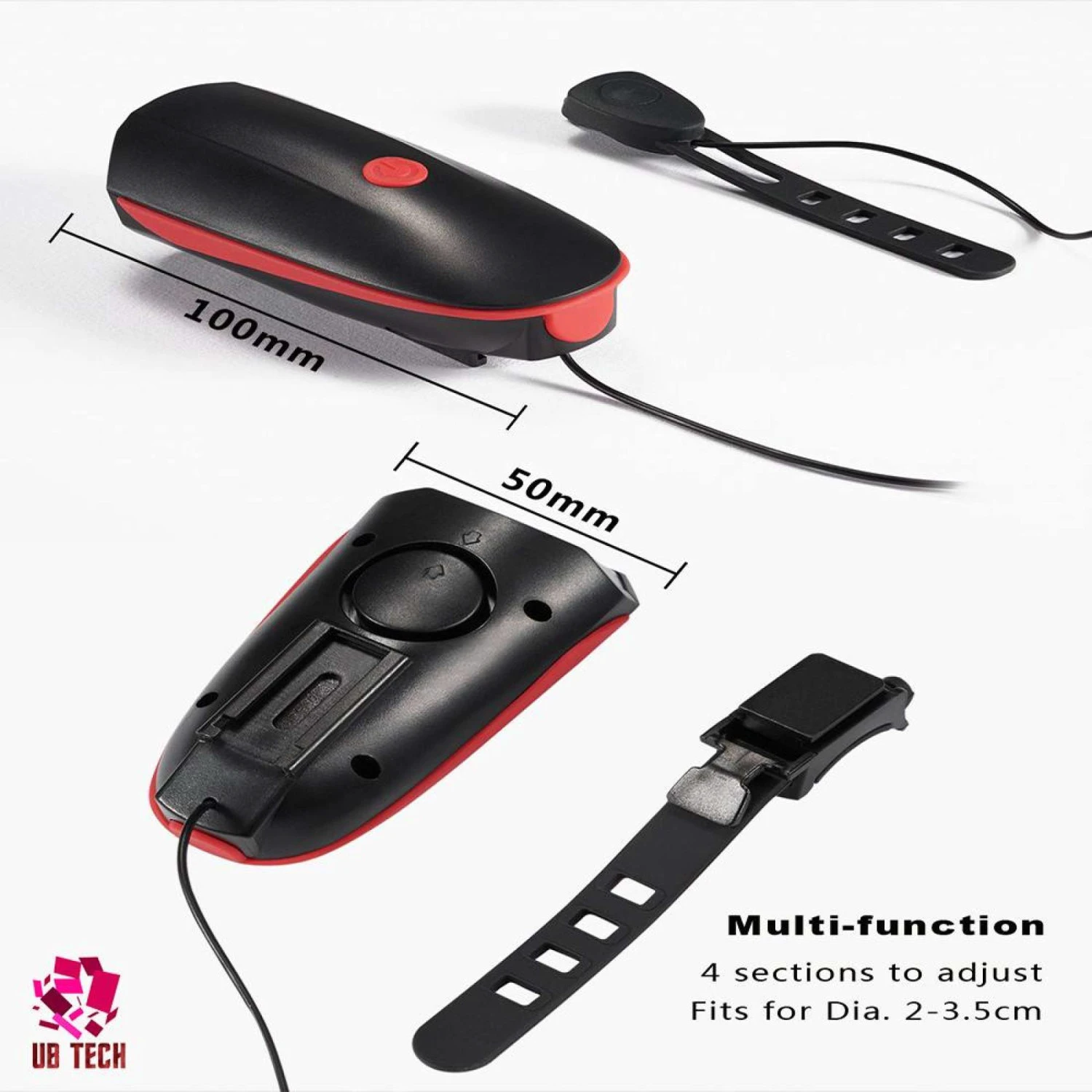 5. Far Lanterna Sonerie Claxon ghidon bicicleta lumini LED incarcare USB