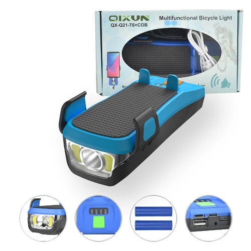 1. Suport telefon claxon detasabil far dublu bicicleta functie Power Bank