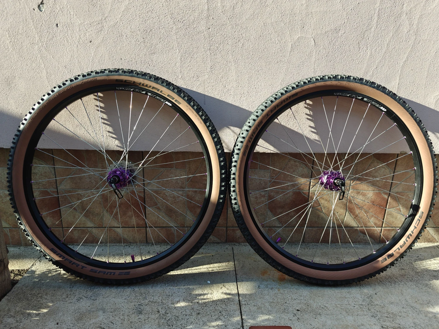 1. Set Roți MTB - butuci rulmenți mov