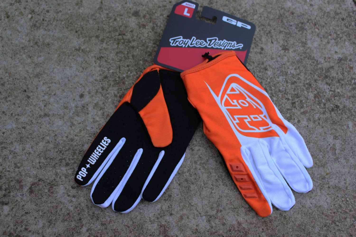 1. Troy Lee Designs GP orange Solid - Large manusi MTB