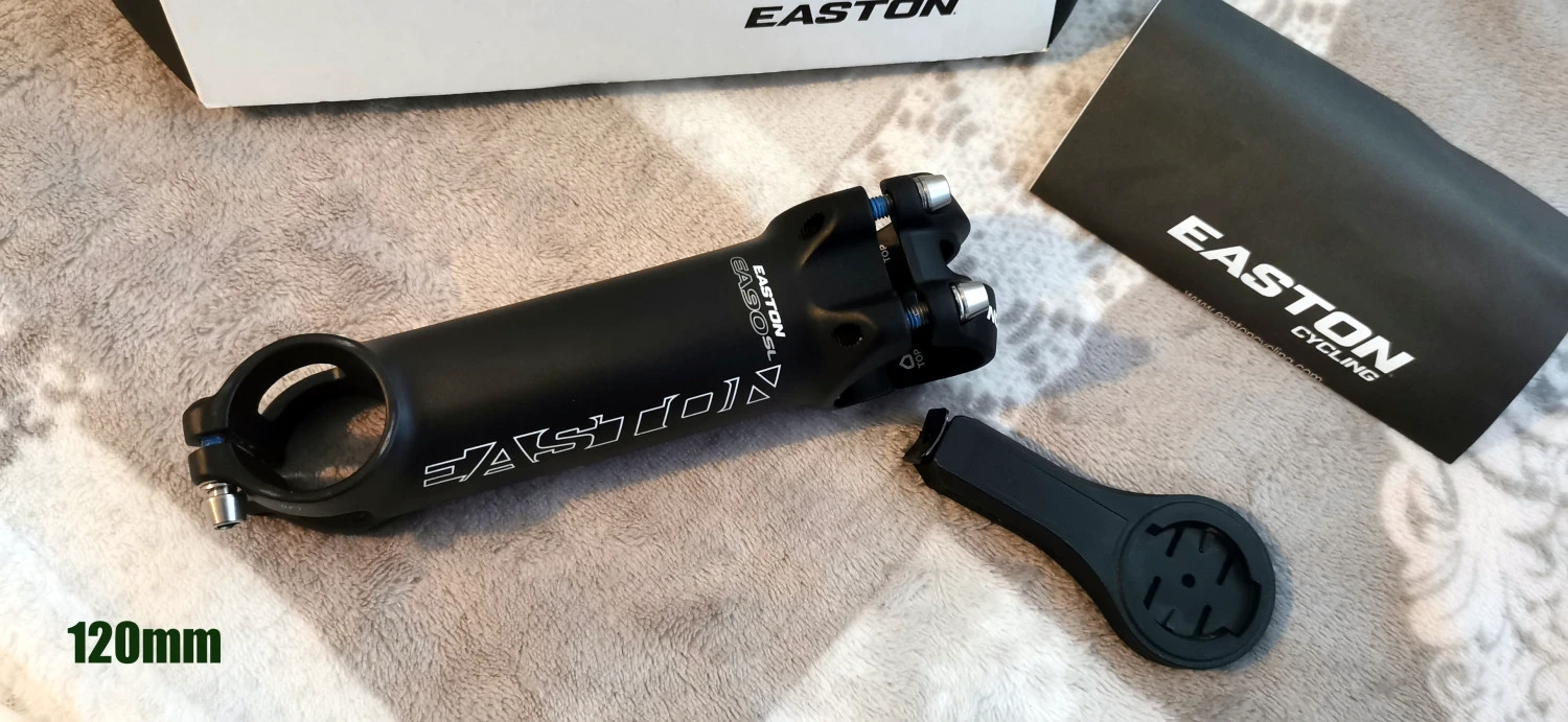 3. Pipa Easton EA90 SL 31.8 Stem 7° - black anodized 120mm + suport GARMIN