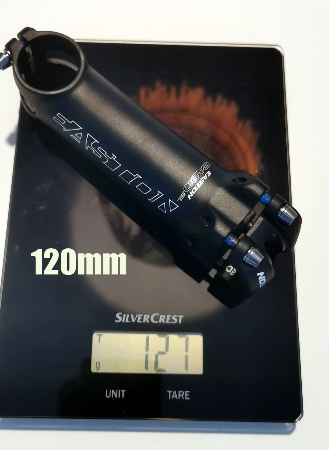5. Pipa Easton EA90 SL 31.8 Stem 7° - black anodized 120mm + suport GARMIN