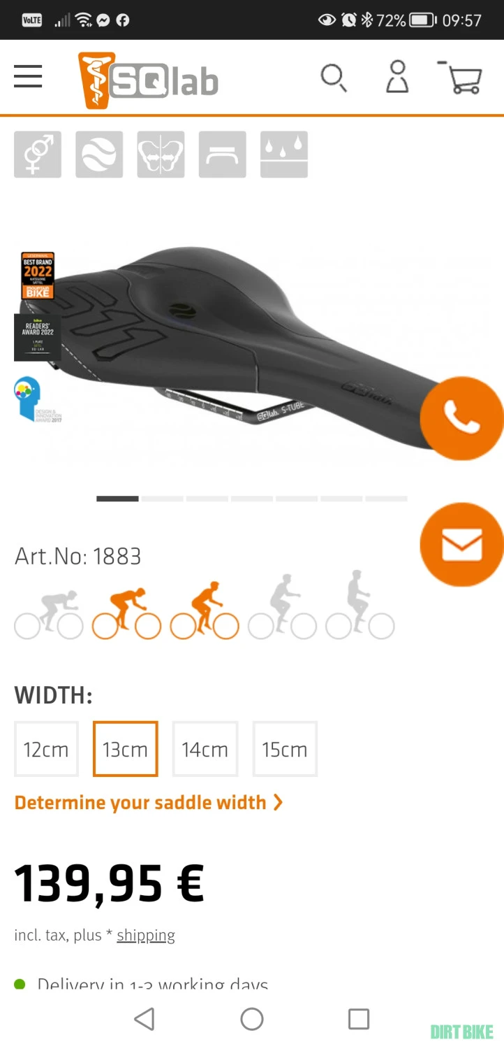 1. Șa Sqlab 611 ergowave active s-tube 13cm