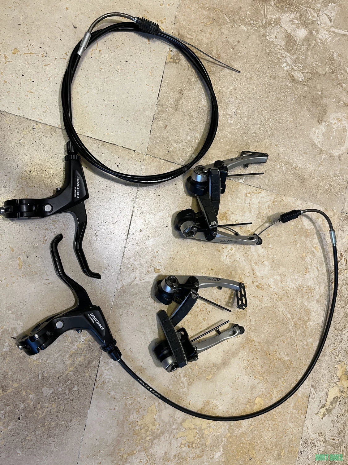1. Frtane V-brake Shimano Deore XT cu manete Deore