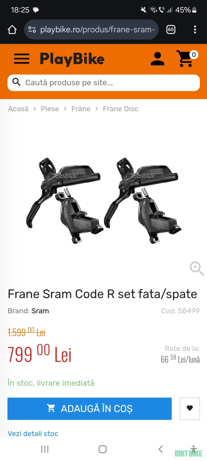 1. Set frâne SRAM Code RS + discuri - NOU