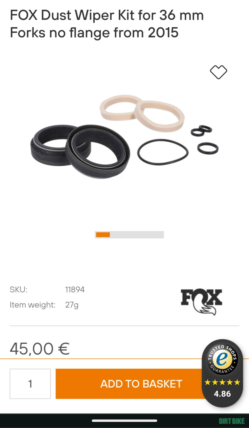 3. Fox 36 dust wiper kit