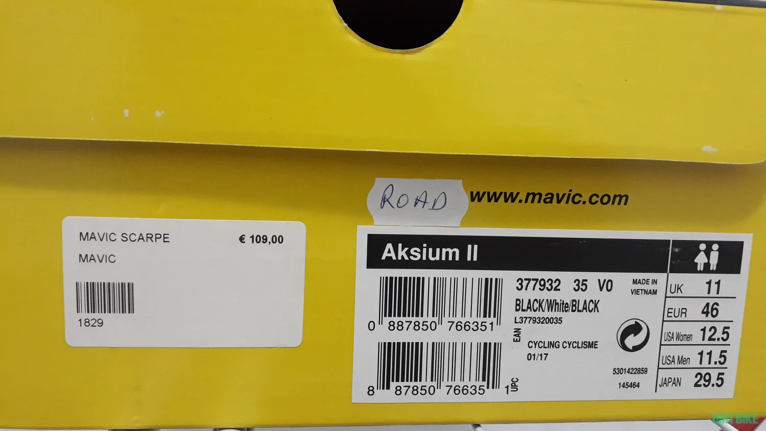 3. Pantofi ciclism Mavic Aksium ll, 46, Nou