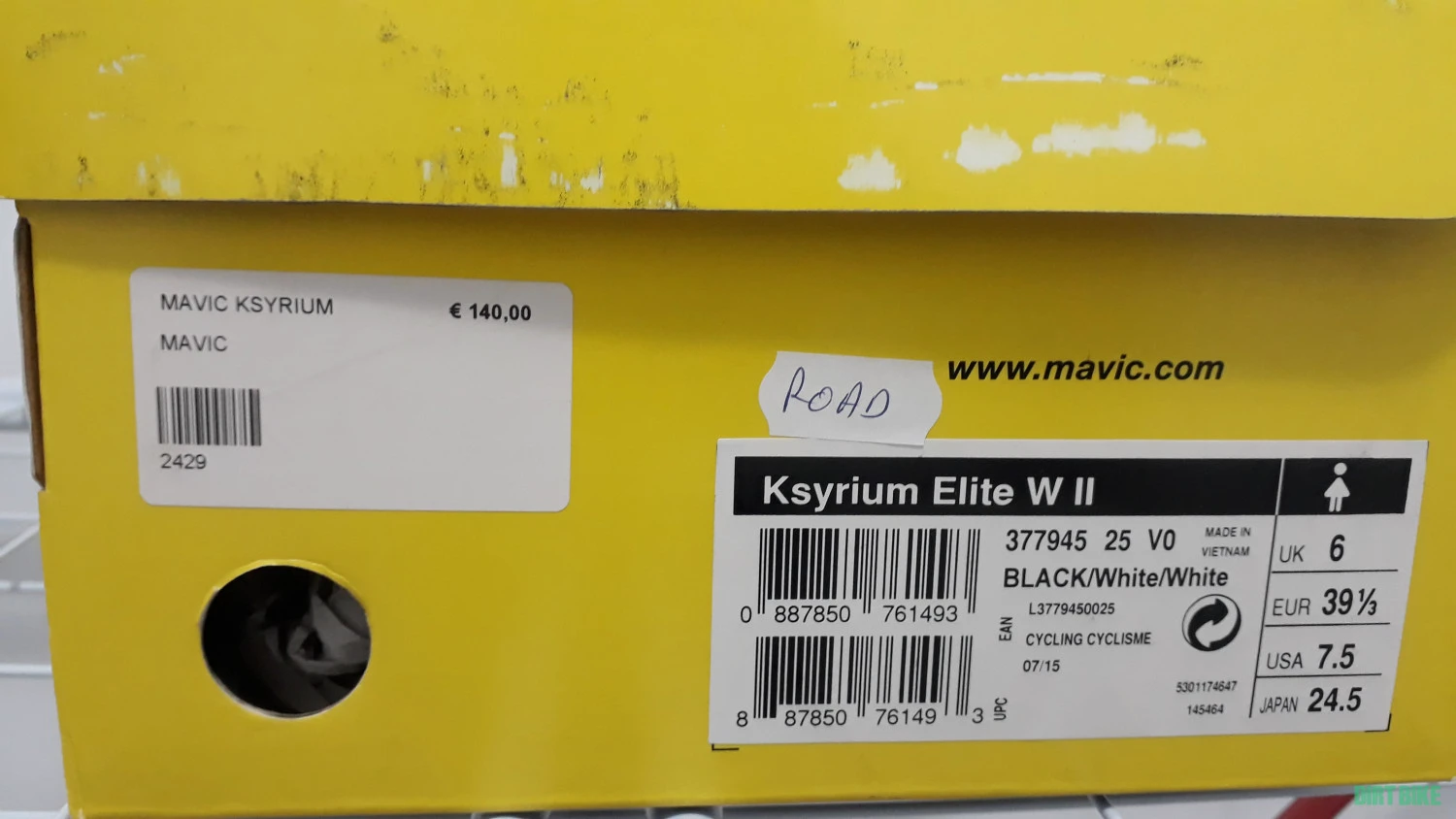 2. Pantofi ciclism Mavic Ksyrium Elite W , nou 39 1/3