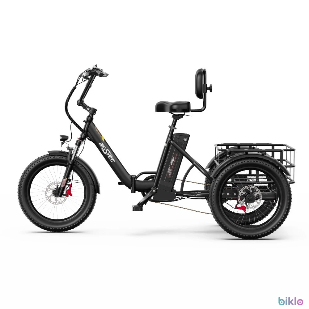 5. ONESPORT OT30 PRO 20" 3-Wheel Folding E-Trike 500W Motor 48V 18Ah Battery