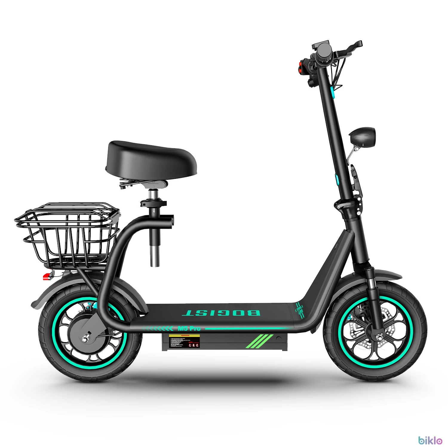 3. BOGIST M5 Pro 12 Inch Electric Scooter with Seat and Cargo Carrier - 500W Motor 13Ah 48V Battery