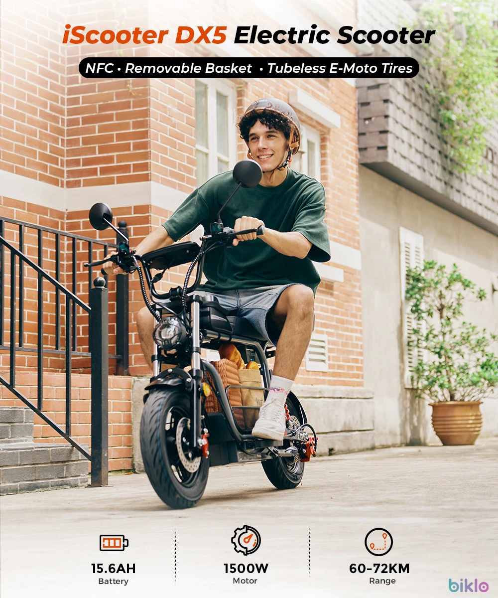 2. IScooter DX5 Adults Electric Scooter with Seat, 1500W Motor,48V15.6AH Battery 15inch
