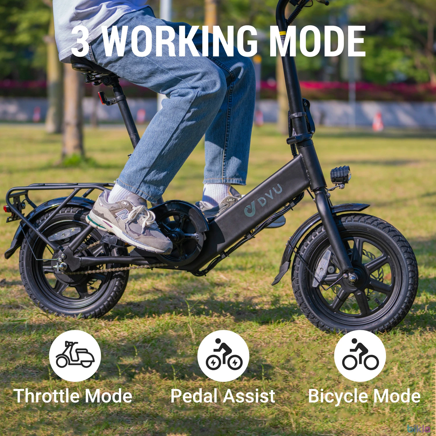 5. DYU C3 Electric Bike for Adults 14" with 350W Motor and 36V 7.5Ah Battery