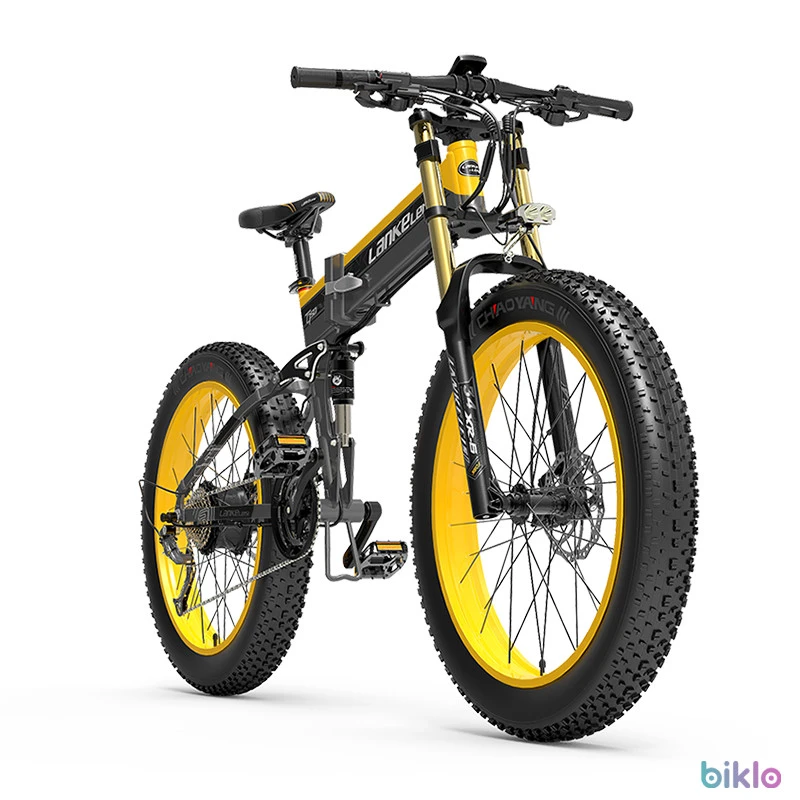 1. LANKELEISI XT750 Plus 26″ Fat Tyre Electric Mountain Bike 1000W 48V 14.5Ah