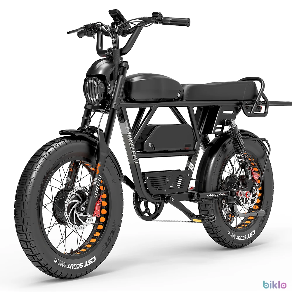 2. LANKELEISI X-Black Knight 20" Fat Tire All-Terrain Electric Bike 2000W Dual Motor 48V 45Ah Battery