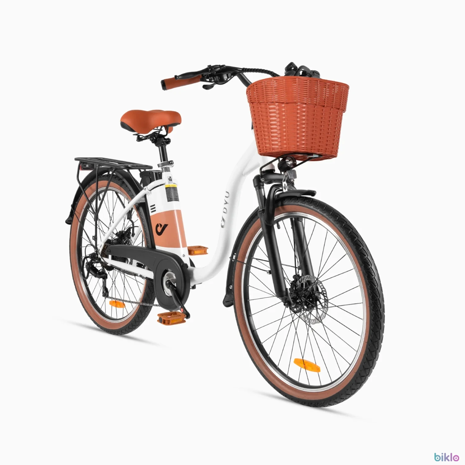 1. DYU C6 Pro Electric Bike for Adults 250W, 26" Commuting City Urban E-Bike with Basket with 36V 15.6AH