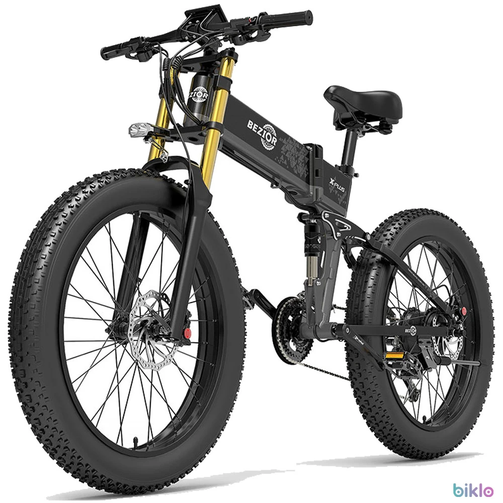 1. Bezior X-PLUS Electric Bike 26" Fat Tire Electric Mountain Folding Bike 1500W 48V 17.5Ah