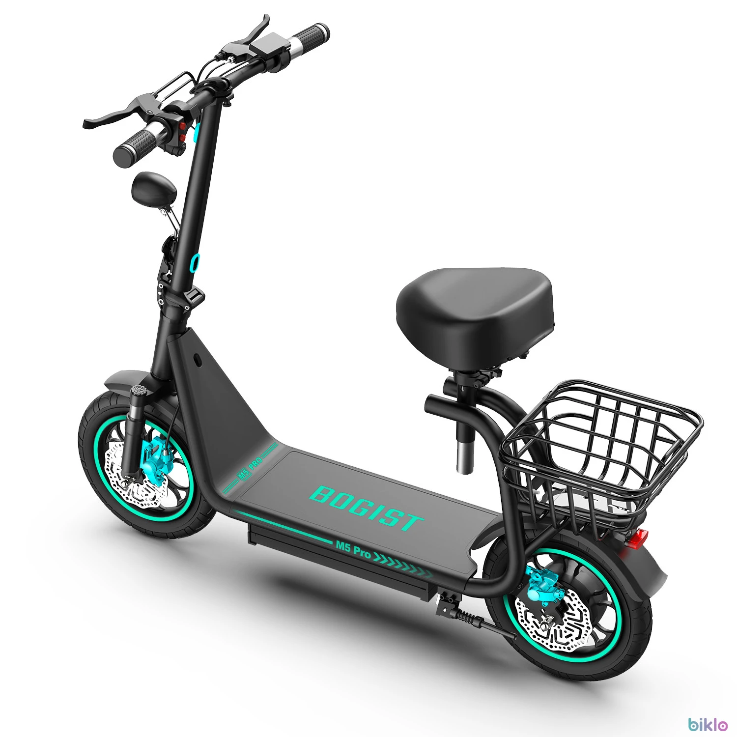 4. BOGIST M5 Pro 12 Inch Electric Scooter with Seat and Cargo Carrier - 500W Motor 13Ah 48V Battery