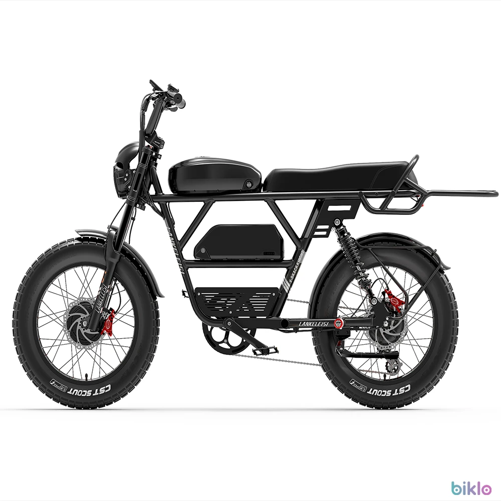 4. LANKELEISI X-Black Knight 20" Fat Tire All-Terrain Electric Bike 2000W Dual Motor 48V 45Ah Battery