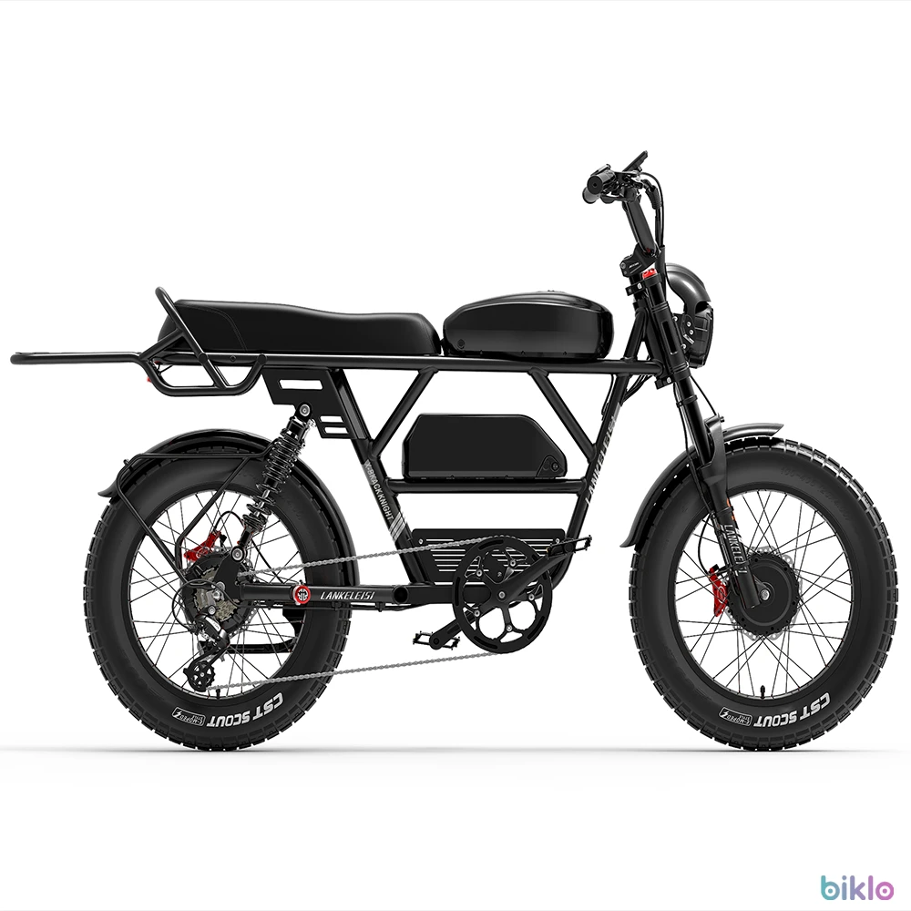 5. LANKELEISI X-Black Knight 20" Fat Tire All-Terrain Electric Bike 2000W Dual Motor 48V 45Ah Battery