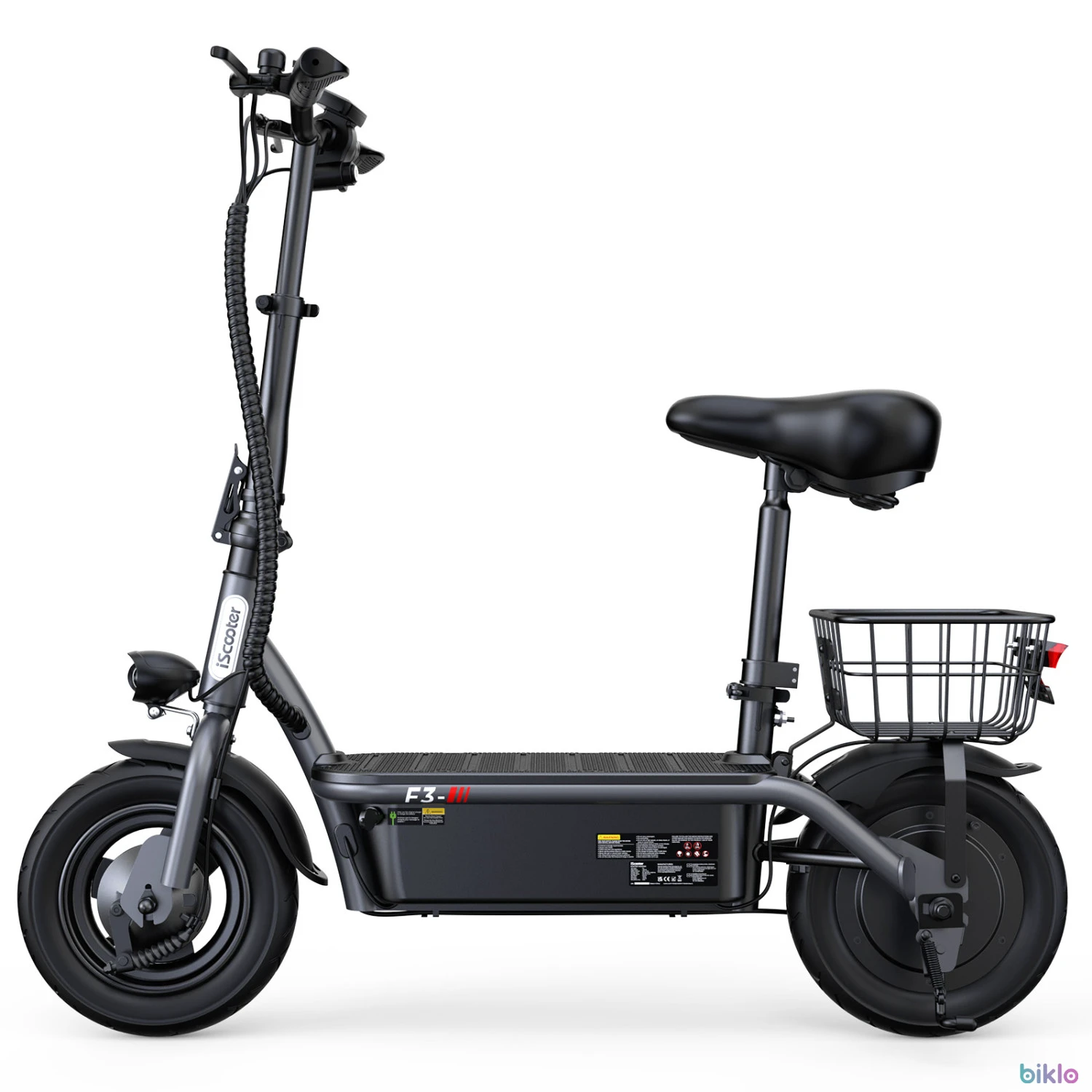 1. IScooter F3 Electric Scooter with Seat and Basket,1000W 48V 13Ah 10 inch