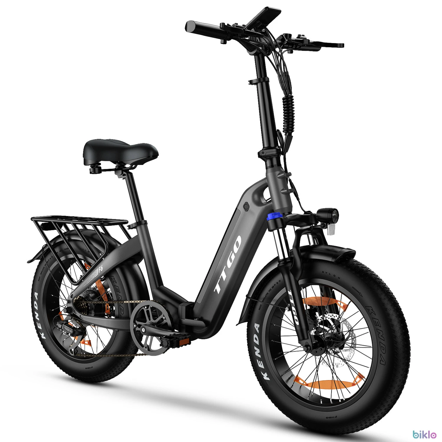 1. TTGO F6 Folding Electric Bike 20'' Fat Tire City Ebike 250W 45N.M Motor, 25Ah Battery