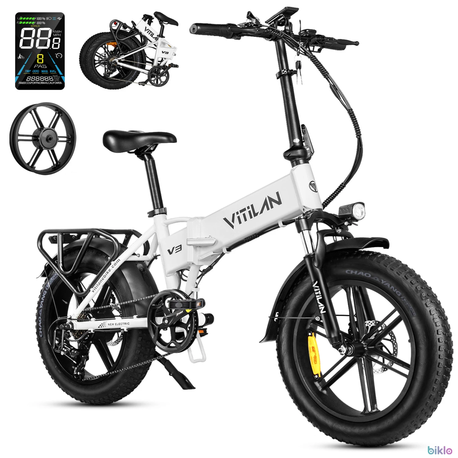 1. Vitilan V3 2.0 Folding Electric Bike 750W 48V13AH Battery