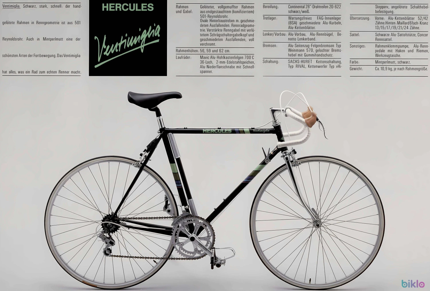 6. Hercules Ventimiglia - cursiera/oras - TT.58 ST.58 11.12kg 2x6 indexed