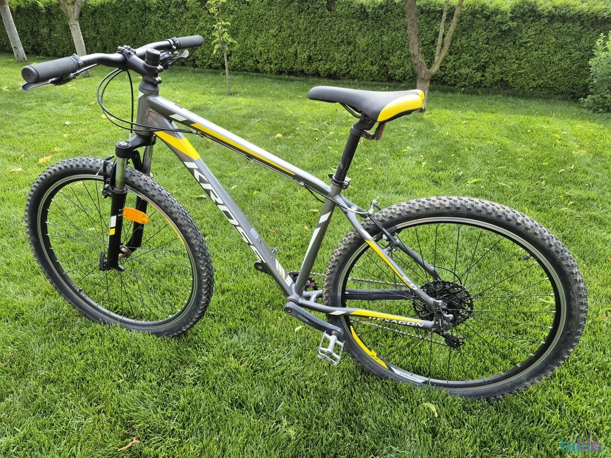 1. Bicicleta KROSS HEXAGON 2.0 27.5" Gri-Galben Marimea S (17 inci)