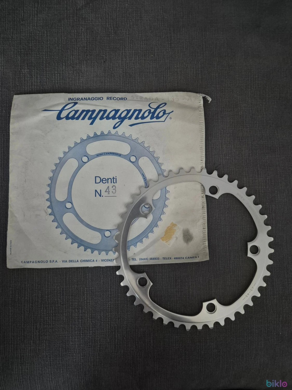 1. Foaie Angrenaj Vintage Campagnolo 43t-AS 135BCD NOS
