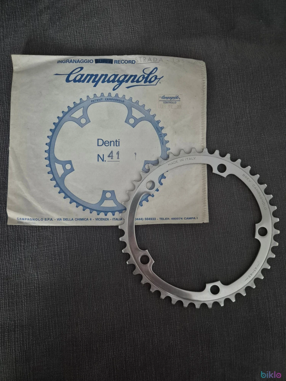 1. Foaie Angrenaj Vintage Campagnolo 41t-AS 135BCD