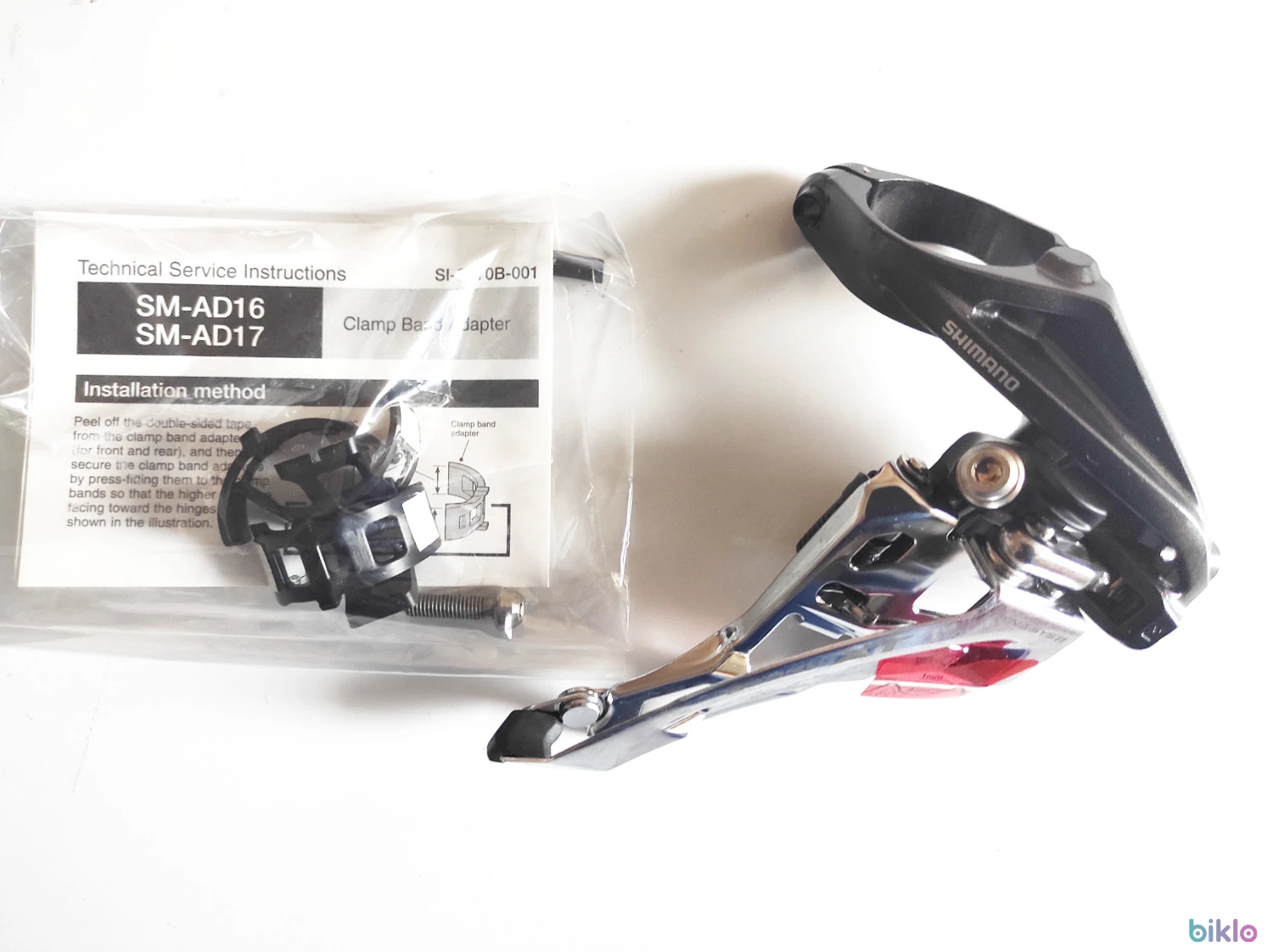 3. Schimbator foi Shimano Deore XT FD-M8000-H 3x11v. High Clamp, cu colier, nou