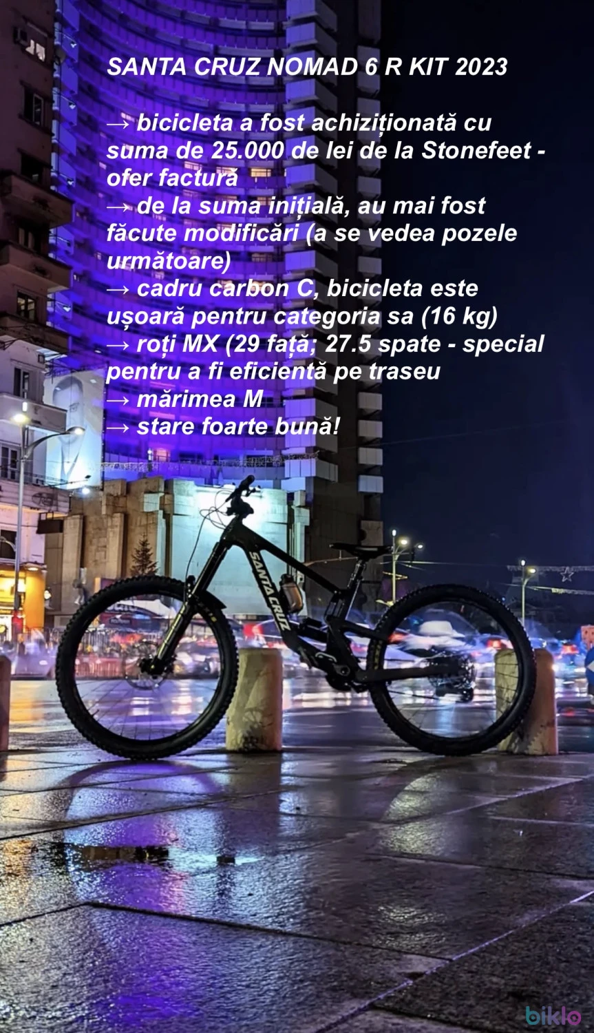 2. Santa Cruz Nomad modificat 2023 M | ZEB Ultimate 190 | bicicletă mtb enduro downhill