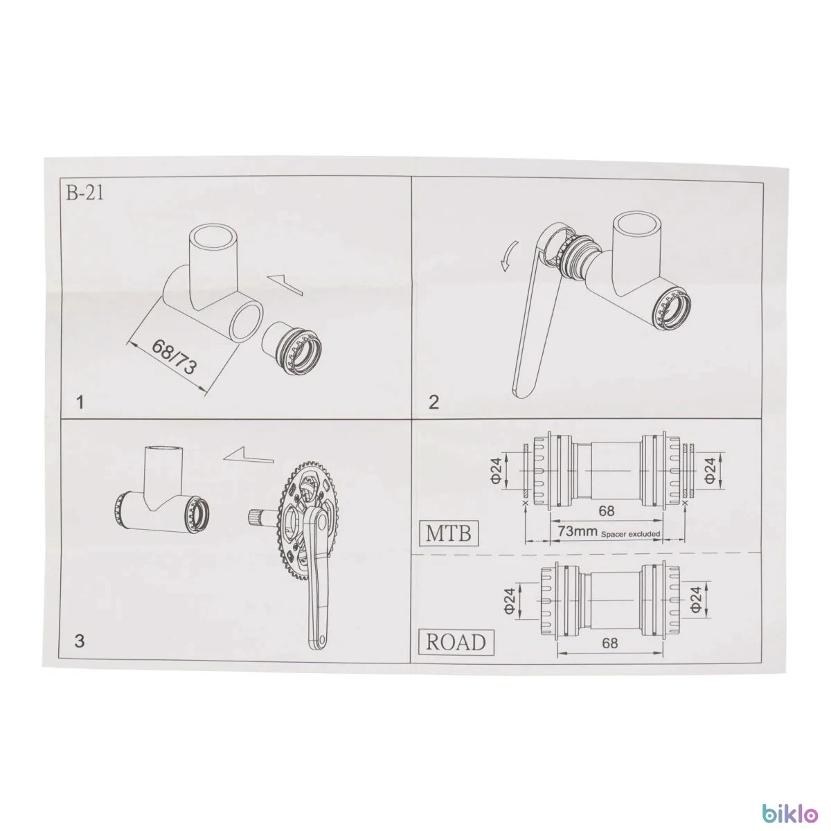 9. Butuc pedalier PressFit cu insurubare 46x68mm bb shell pentru ax 24mm nou