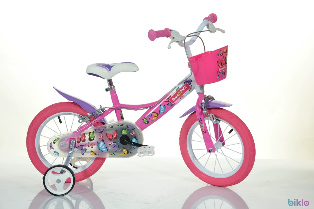 1. Bicicleta fete, fluturi 16" roz