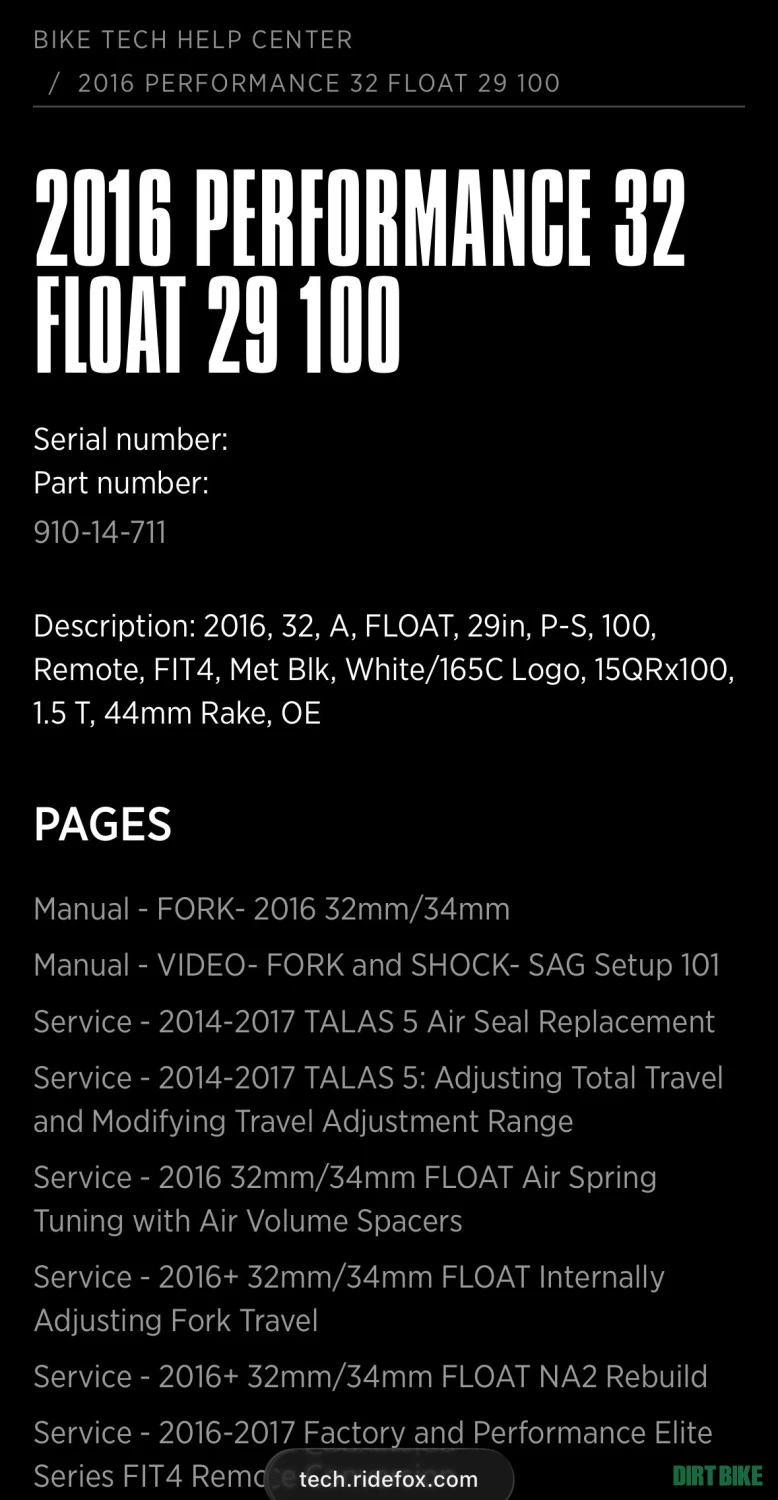 8. Furcă Fox Float 32 Performance 29” 100mm QR non boost 15x100