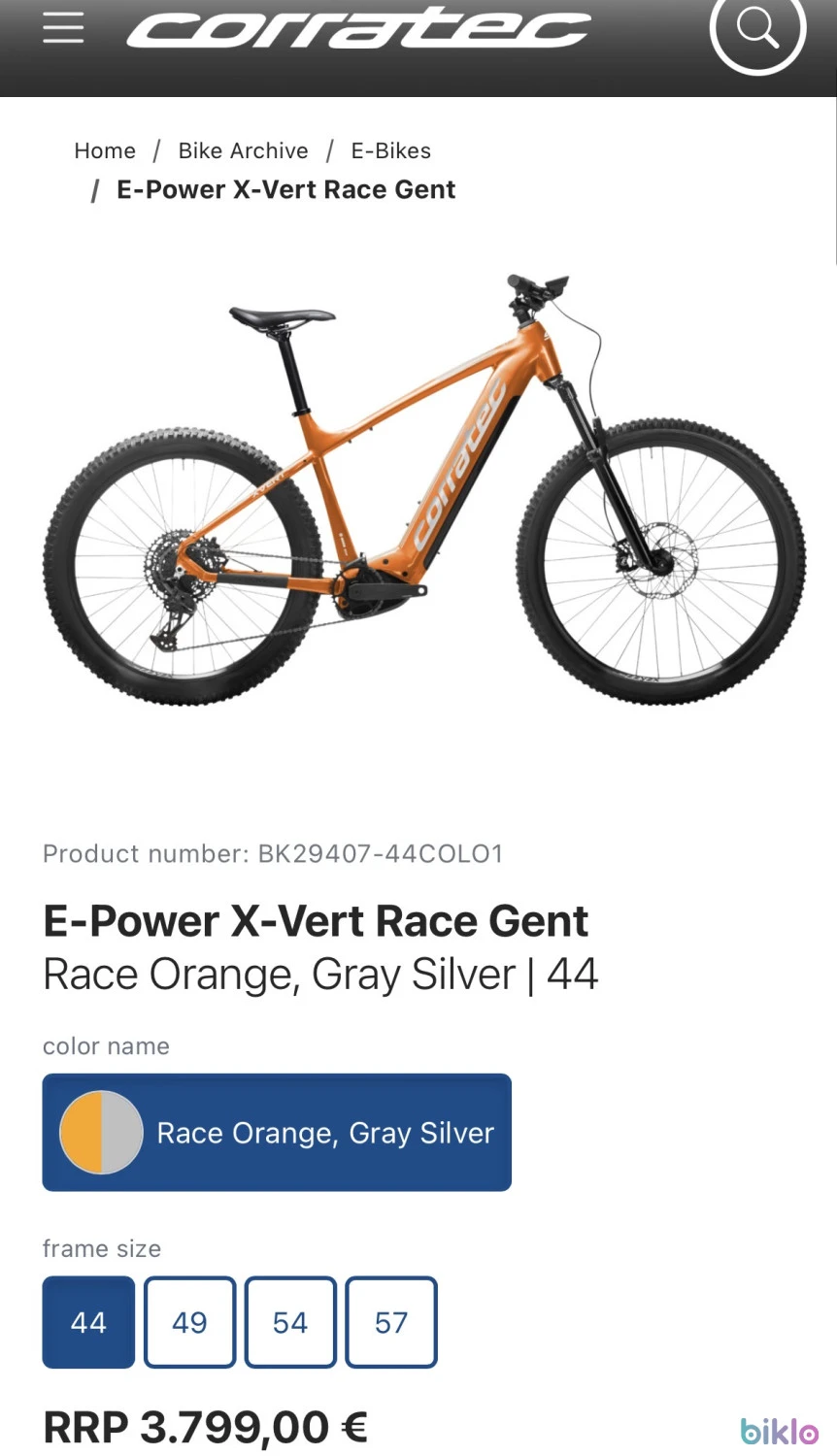 8. E-bike Corratec X-Vert Nou (zero km)