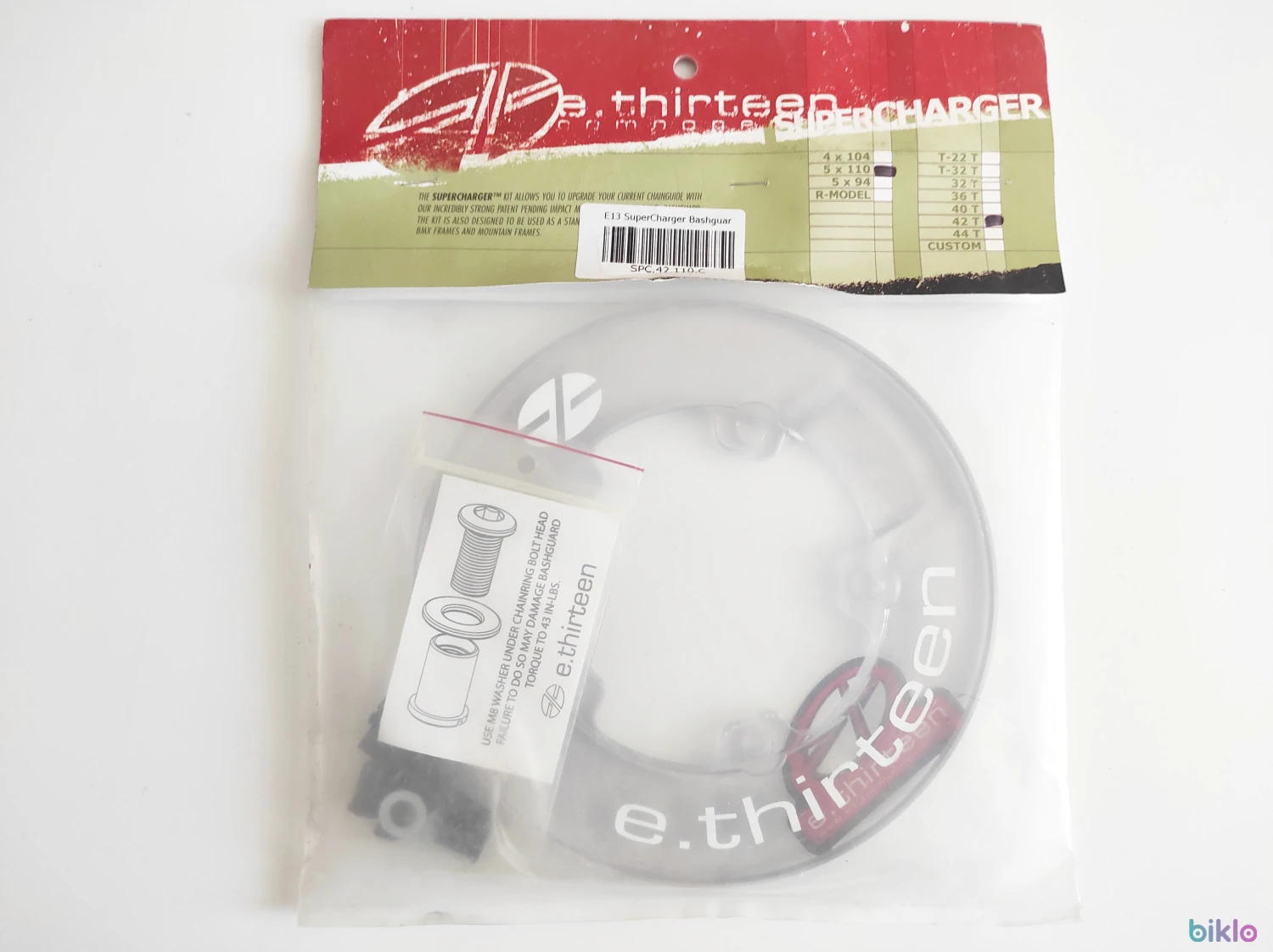 2. Bashguard E*thirteen Supercharger 38-42T, 110 BCD, transparent, nou