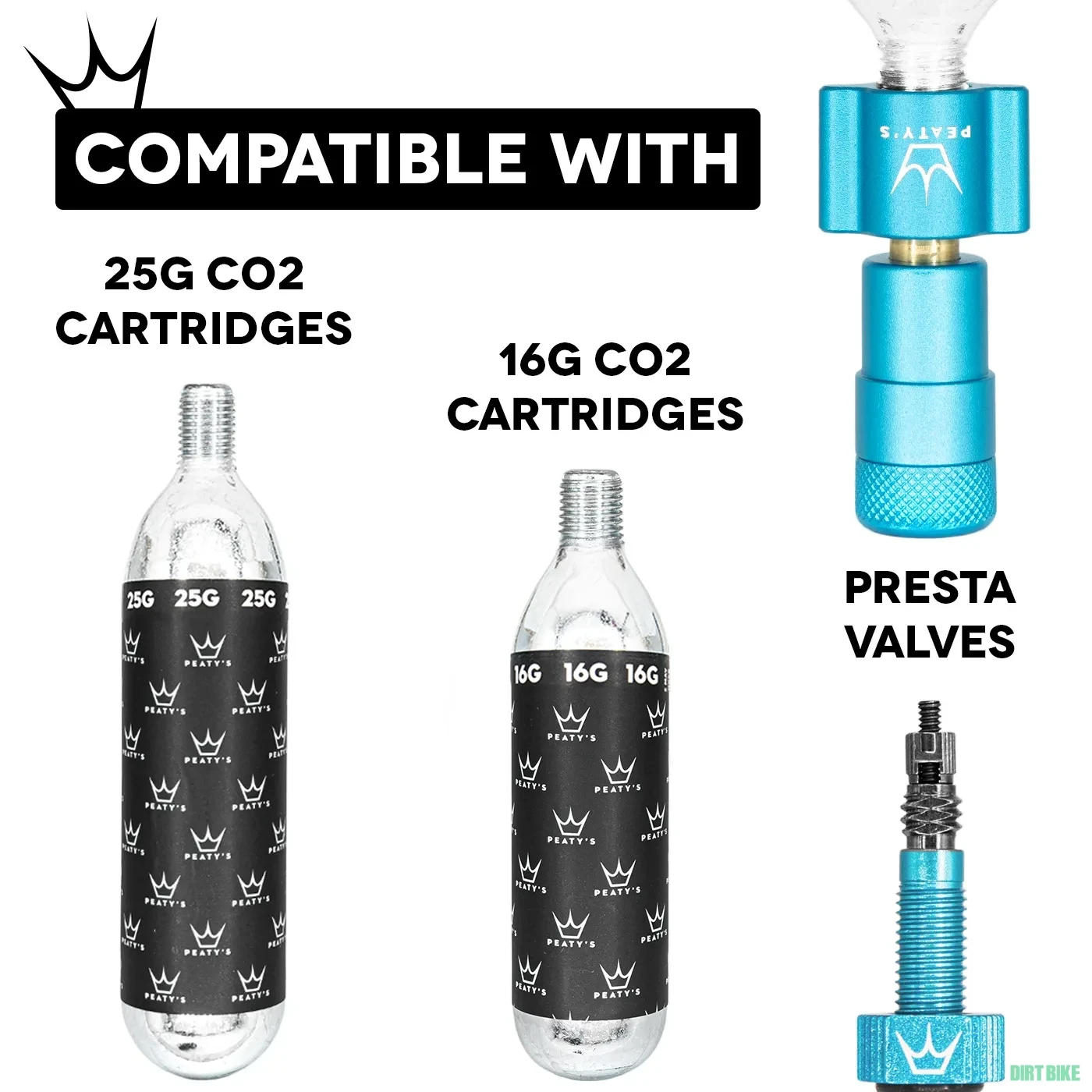 7. NOU! PEATY'S valve tubeless / perii / Holeshot / bidon Fidlock
