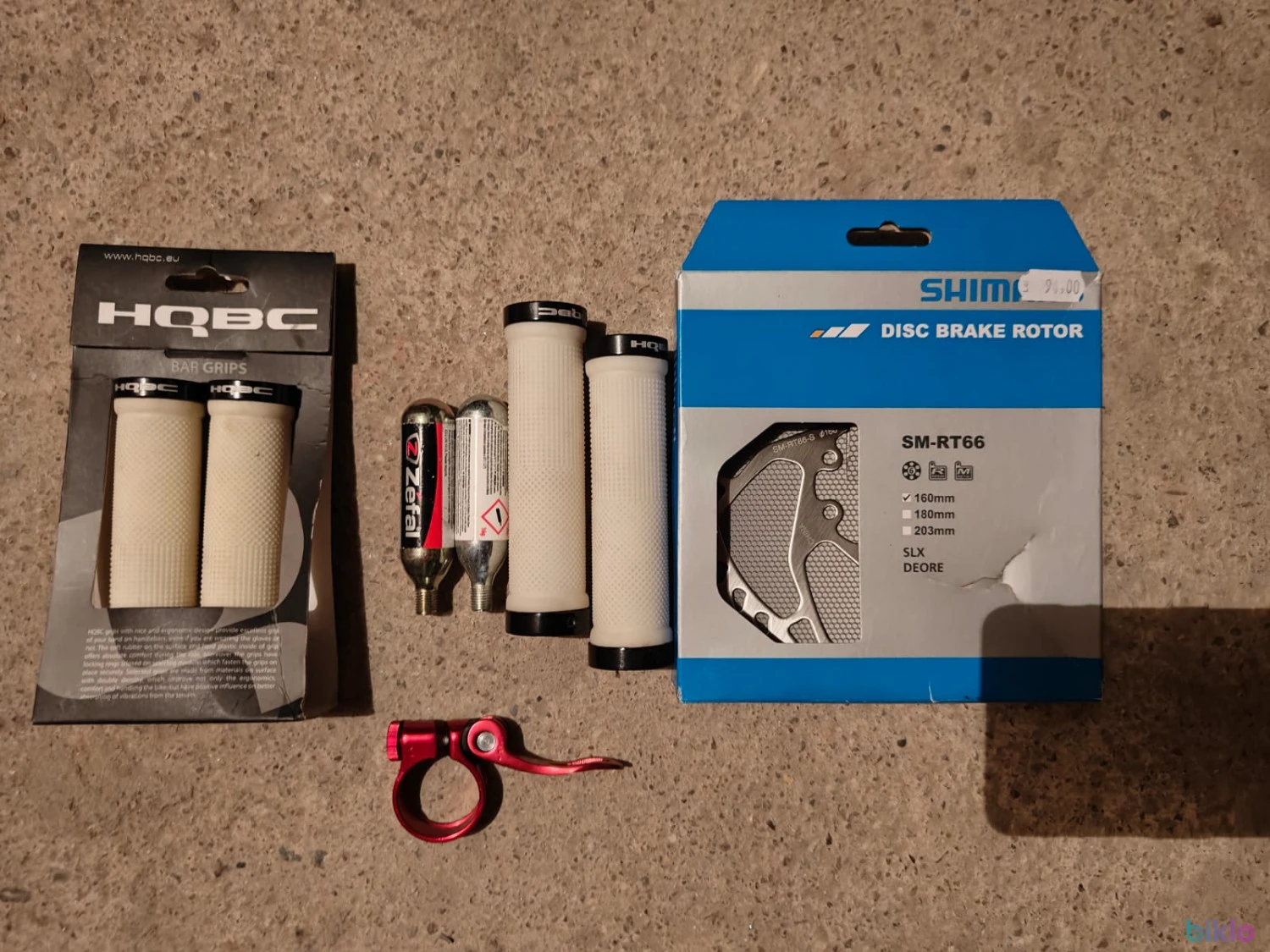 9. Diverse piese (pedale Wahoo Speedplay, Rotor pt frână pe disc Shimano, ghidon bullhorn, pipă Ritchey, manșoane)