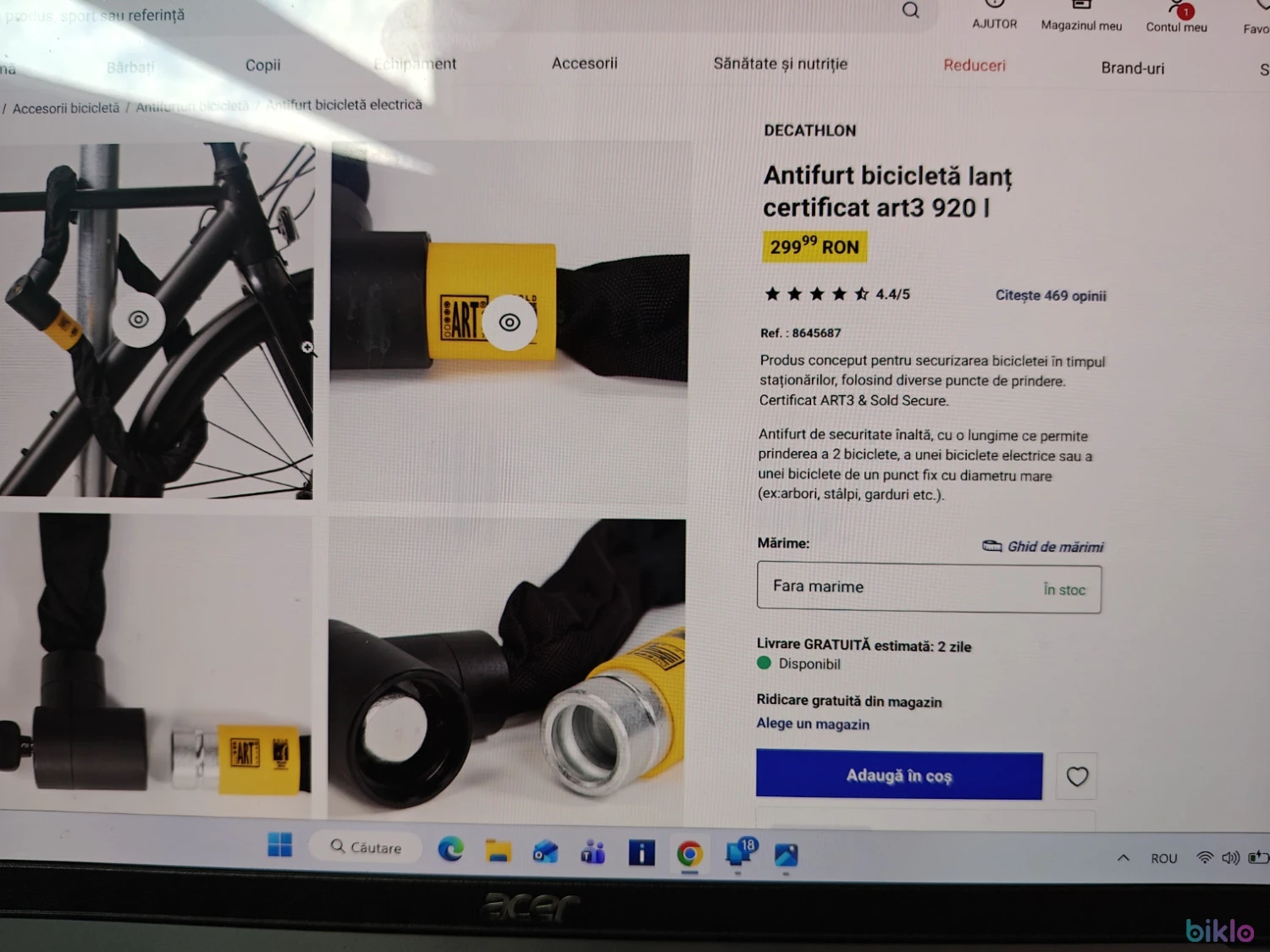 4. 1.Antifurt bicicletă ELOPS lanț 920 L ART3, 2.Antifurt ABUS Tresor 1385/110 (Super Ofertă).