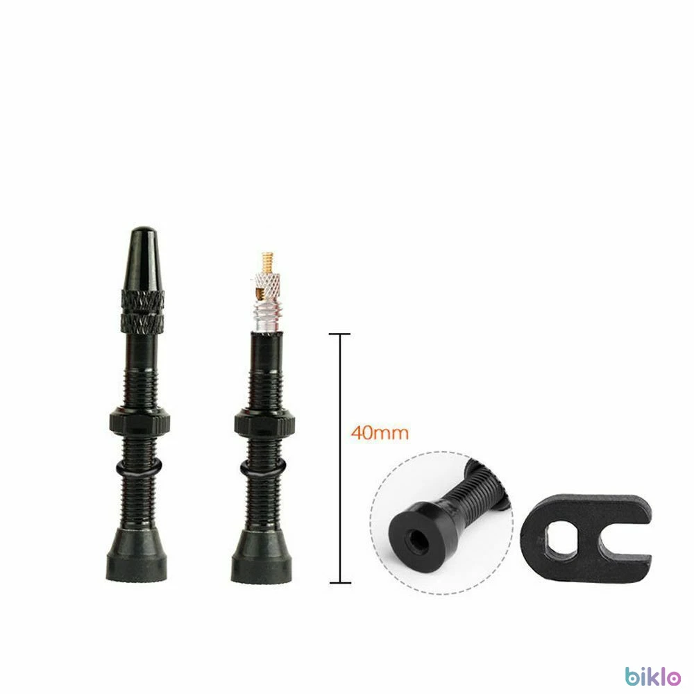 1. Set Valva tubeless FV 42mm Wake - negru