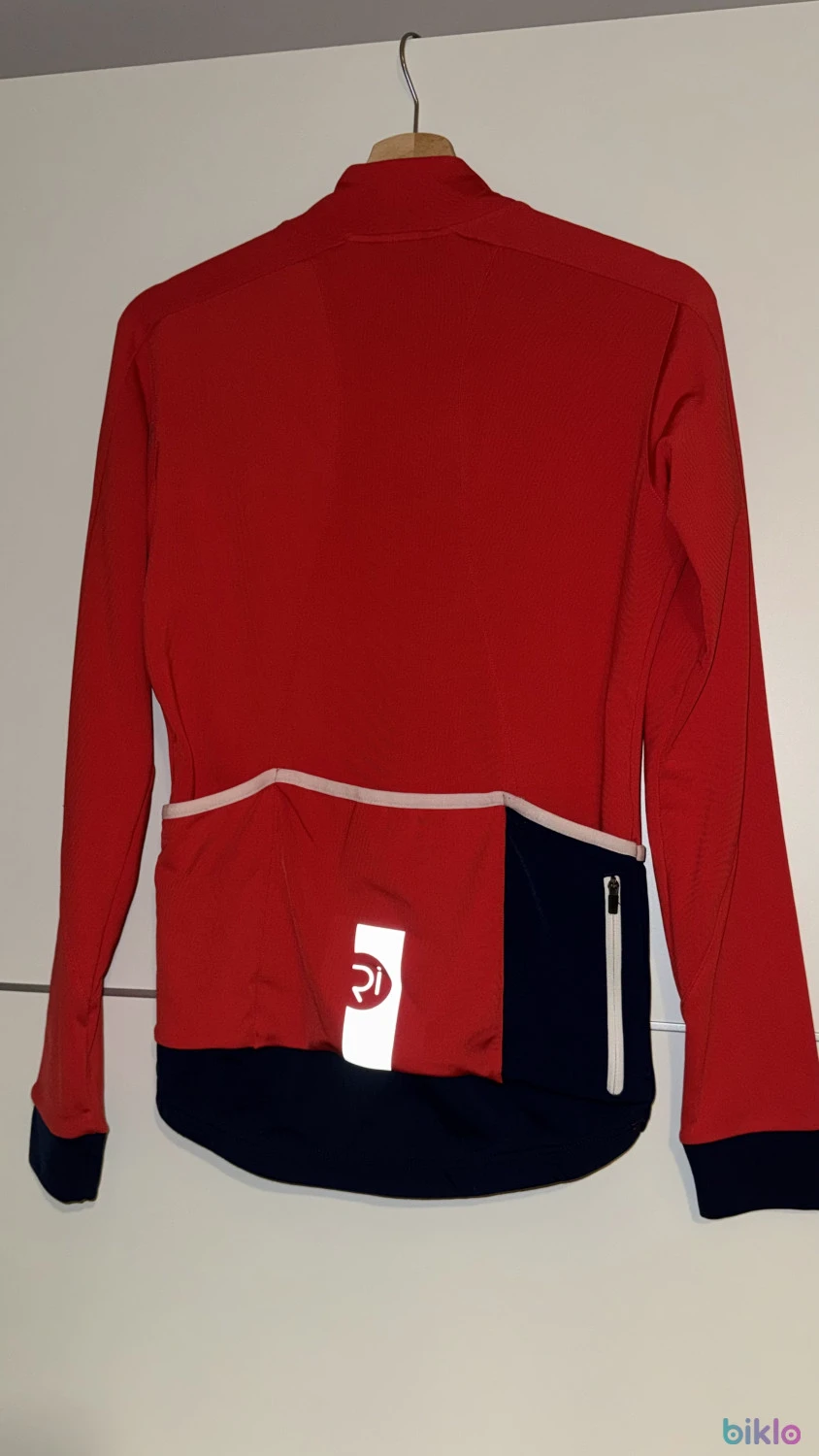 1. Rivelo Mens Felcott Thermal Long Sleeve Jersey (Red/Navy) Size S