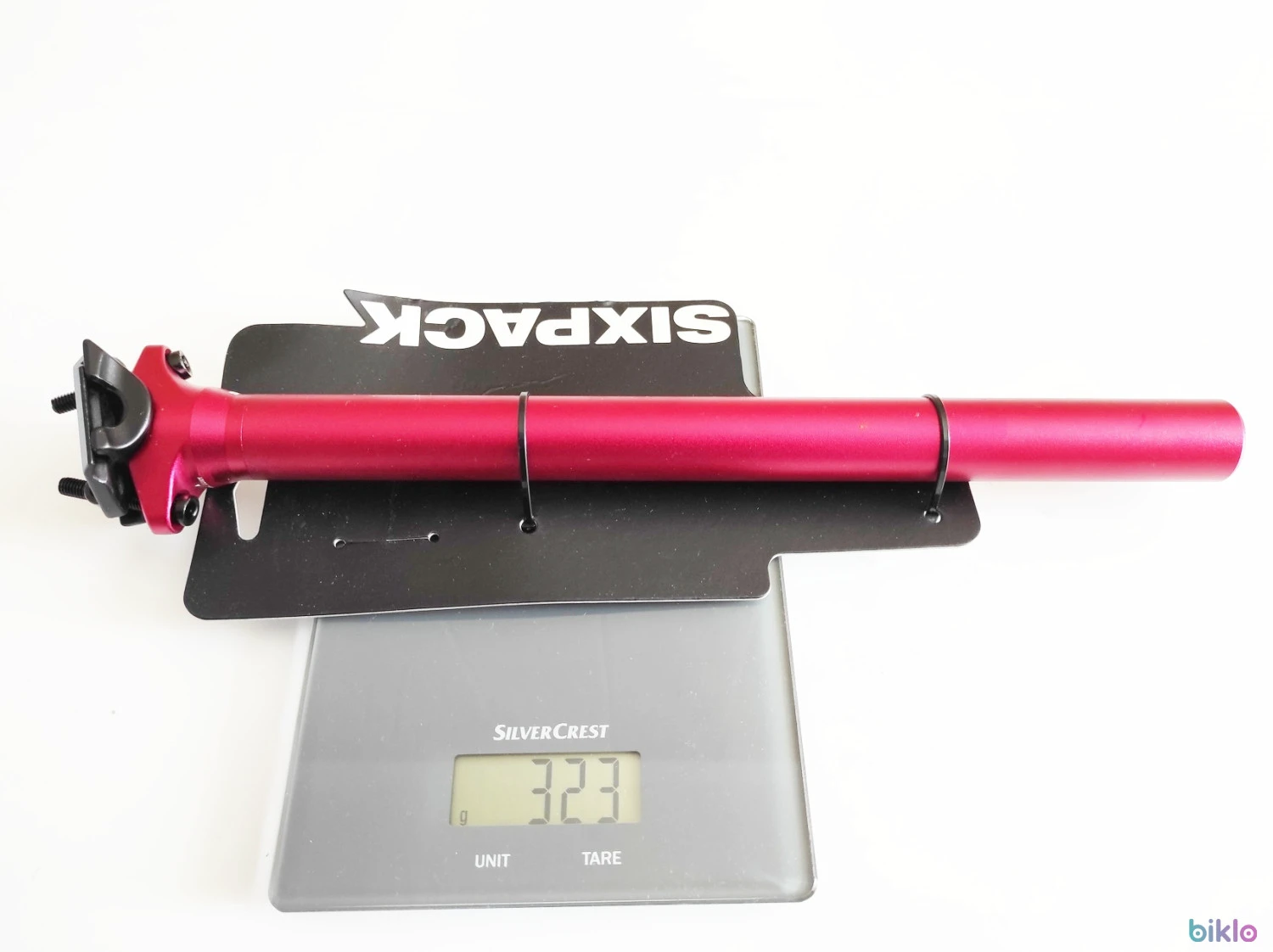 8. Tija de sa Sixpack Menace 27.2x350mm rosie, noua