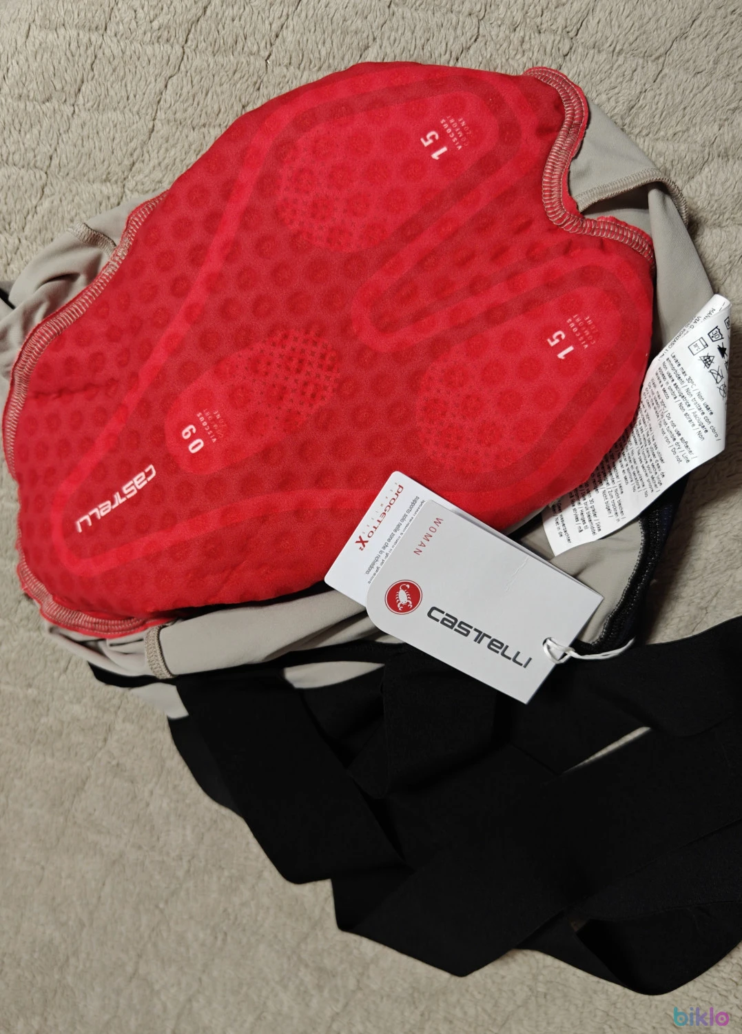 5. Pantaloni ciclism dama, CASTELLI, model Espresso, mar. M (colanti scurti cu bretele su burete, pt bicicleta)