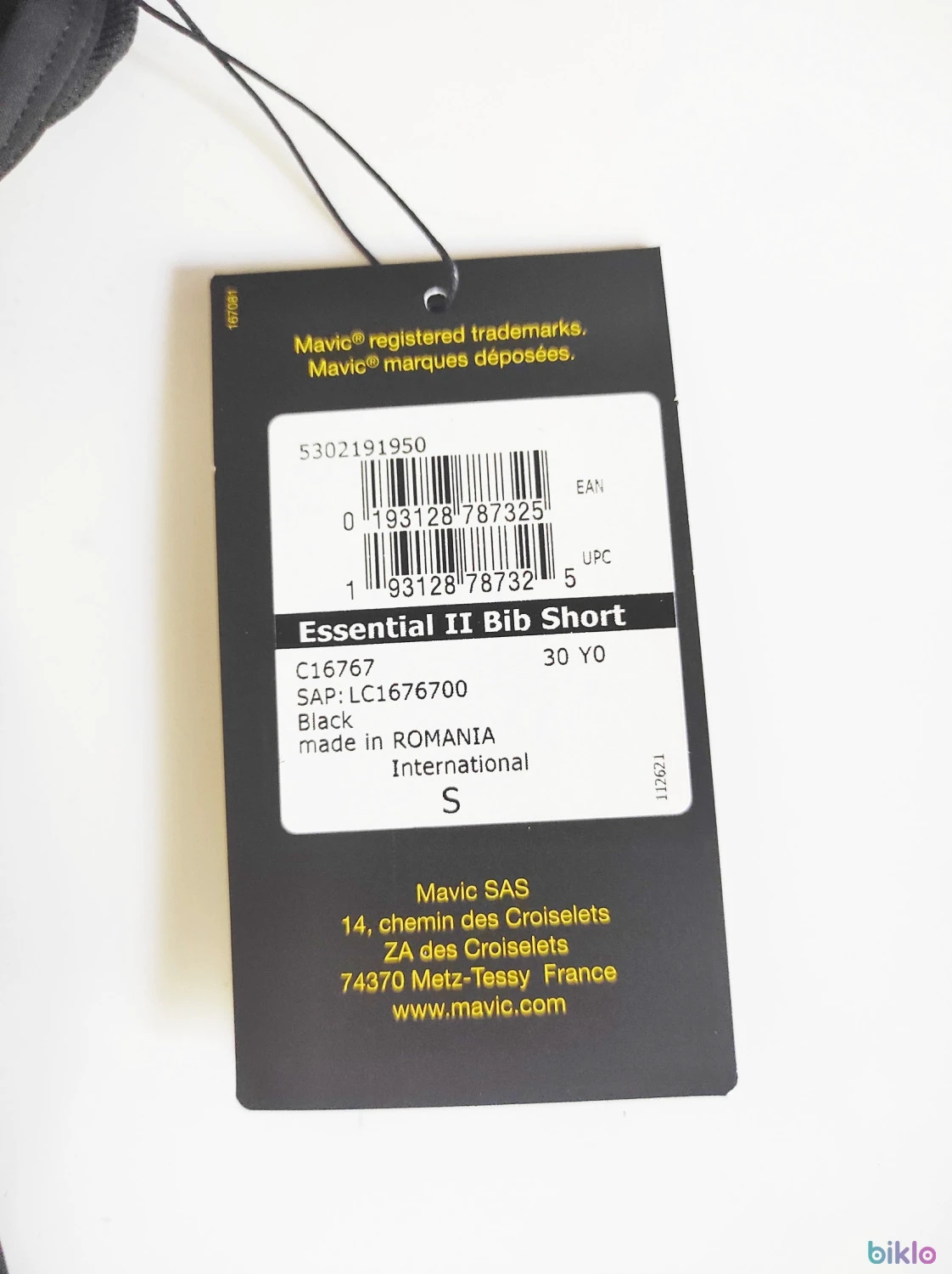 11. Pantaloni scurti Bib Mavic Essential II marimea S, noi