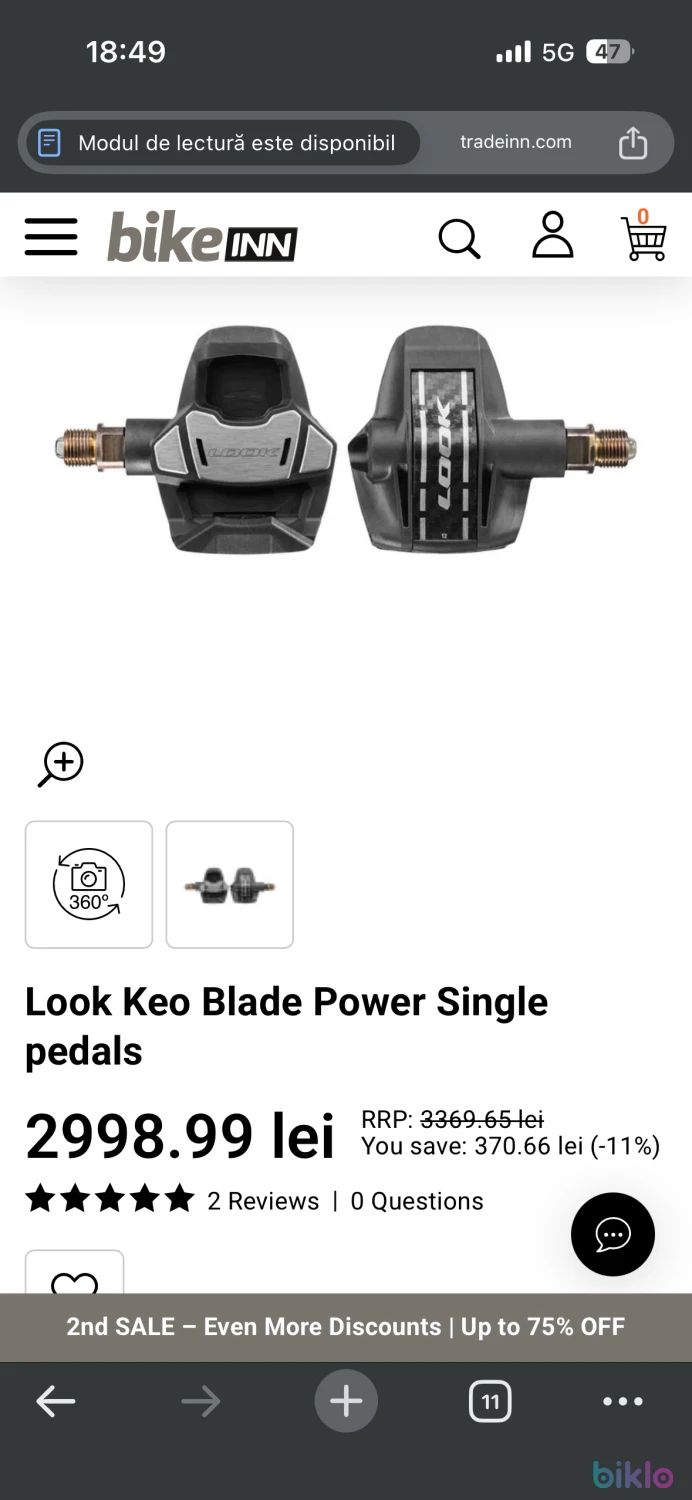 1. Pedale look keo blade powermeter single arm